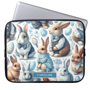 Niedliches Vintages Kaninchen Nahtlos Laptopschutzhülle