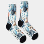 Niedliches Vintages Kaninchen Nahtlos Socken (Rechts)