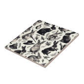 Niedliches Vintages Kaninchenmuster Fliese (Seite)