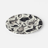 Niedliches Vintages Kaninchenmuster Pappteller (Schrägansicht)