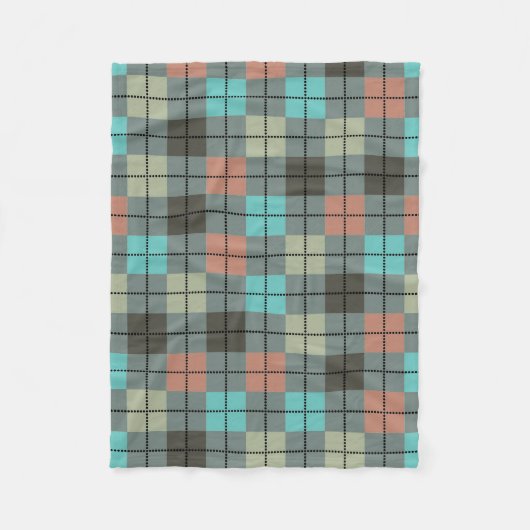 Niedliches, Vintages Kariertes geometrisches Muste Fleecedecke (Vorderseite)