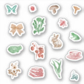 Niedliches Vintages Kernästhetisches Set Aufkleber (Vorderseite)