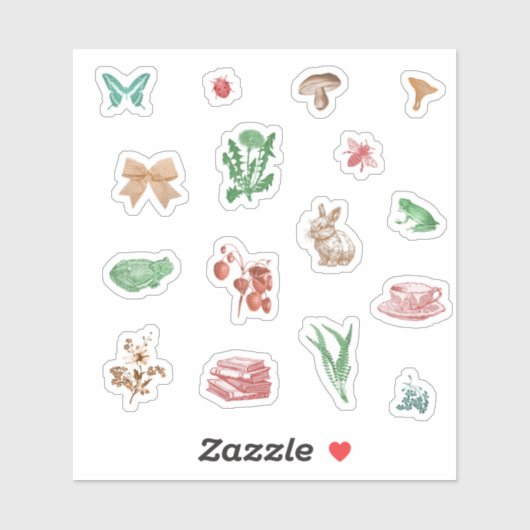 Niedliches Vintages Kernästhetisches Set Aufkleber (Blatt)