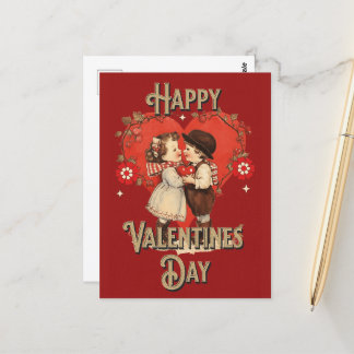 Niedliches Vintages Kind Valentine Postkarte