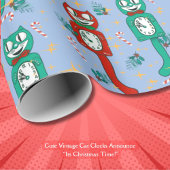 Niedliches Vintages Kit Clock Weihnachten Geschenkpapier