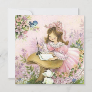 Niedliches Vintages kleines Mädchen im Pilz