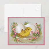 Niedliches Vintages Küken Happy Ostergebäck Postkarte (Vorne/Hinten)
