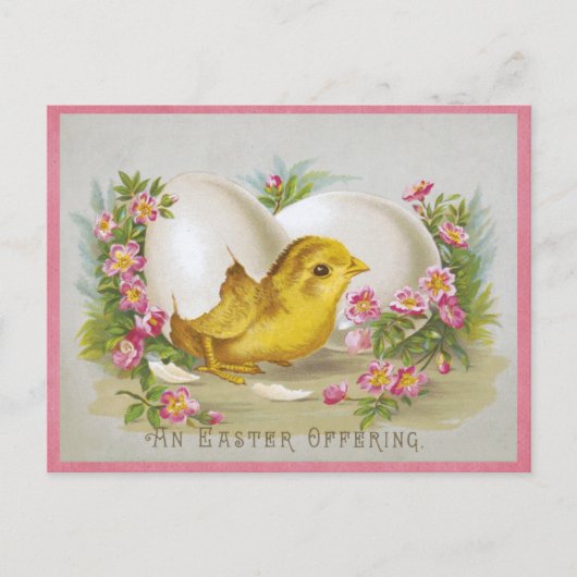 Niedliches Vintages Küken Happy Ostergebäck Postkarte (Vorderseite)