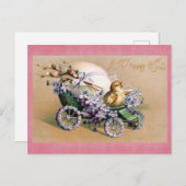 Niedliches Vintages Küken Happy Ostergebäck Postkarte (Vorne/Hinten)