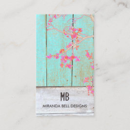 Niedliches Vintages Land Monogramm Rustikales Holz Visitenkarte