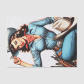 Niedliches Vintages Landmädchen Seidenpapier (Vorderseite)