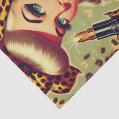 Niedliches Vintages Leopard Print Girl Seidenpapier (Ausschnitt)