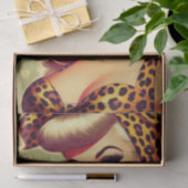 Niedliches Vintages Leopard Print Girl Seidenpapier (Geschenk)