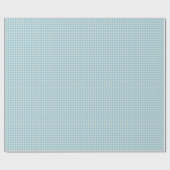 Niedliches Vintages Light Blue Gingham Kariertes M Geschenkpapier (Flach)