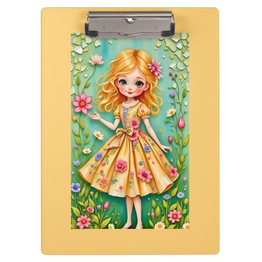 ~ Niedliches Vintages Mädchen ~ Klemmbrett (Vorderseite)