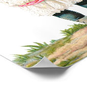 Niedliches Vintages Mädchen mit Blume Poster (Ecke)