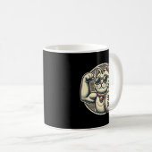 Niedliches Vintages Maneki Neko Lucky Cat, Erfolgs Kaffeetasse (VorderseiteRechts)