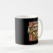 Niedliches Vintages Maneki Neko Lucky Cat, Erfolgs Kaffeetasse (VorderseiteRechts)