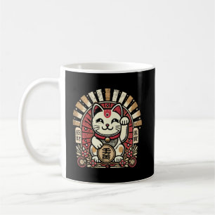 Niedliches Vintages Maneki Neko Lucky Cat, Erfolgs Kaffeetasse