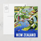 Niedliches Vintages Neuseeland Reisen Postkarte (Vorne/Hinten)