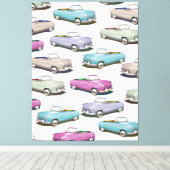 Niedliches Vintages Oldtimer-Muster Leinwanddruck (Insitu (Holzboden))