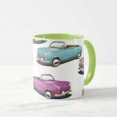 Niedliches Vintages Oldtimer-Muster Tasse (VorderseiteRechts)