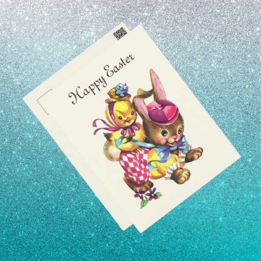 niedliches Vintages Osterhasen Feiertagspostkarte