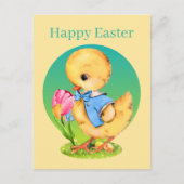 Niedliches Vintages Osterkätzchen Feiertagspostkarte (Vorderseite)