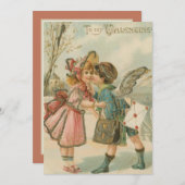 Niedliches Vintages Paar Valentine Feiertagskarte (Vorne/Hinten)