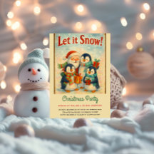 Niedliches Vintages Penguin Weihnachten Party