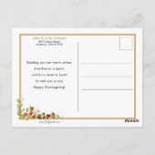 Niedliches Vintages Pilgermädchen mit Kochtopf Postkarte (Rückseite)