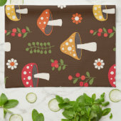 Niedliches Vintages Pilz mit Blume Geschirrtuch (Gefaltet)