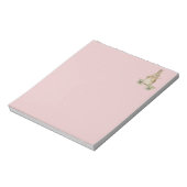 NIEDLICHES VINTAGES RABBIT , BUNNY PINK NOTEPAD NOTIZBLOCK (Rotiert)