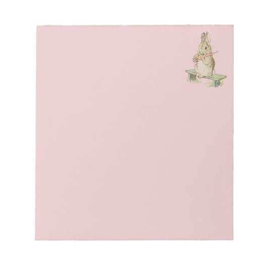 NIEDLICHES VINTAGES RABBIT , BUNNY PINK NOTEPAD NOTIZBLOCK (Vorderseite)