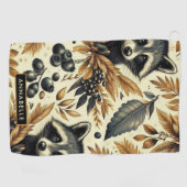 Niedliches Vintages Racoon Muster Golfhandtuch (Horizontal)