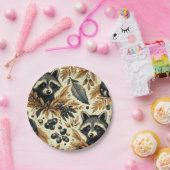 Niedliches Vintages Racoon Muster Pappteller (Party)