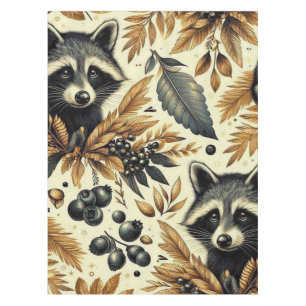 Niedliches Vintages Racoon Muster Tischdecke