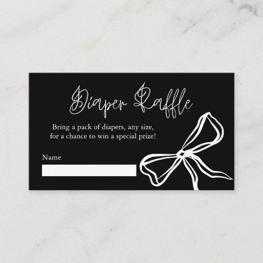 Niedliches Vintages Red Black Bow Diaper Raffel Begleitkarte (Vorderseite)