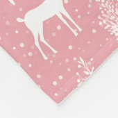 Niedliches Vintages Rentier mit Schneeflocken Fleecedecke (Ecke)