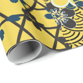 Niedliches Vintages Retro Fine Floral Kimono Muste Geschenkpapier (Rolleneckpunkt)