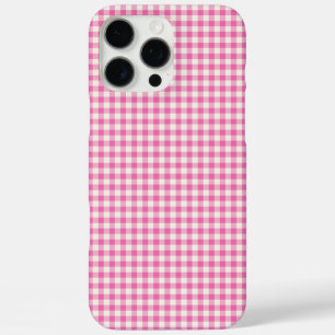 Niedliches Vintages Rosa Gingham Kariertes Muster iPhone 16 Pro Max Hülle