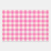 Niedliches Vintages Rosa Gingham Kariertes Muster Geschenkpapier Set (Vorderseite 2)