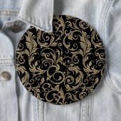 Niedliches Vintages schwarz-braunes Blumenmuster Button (Beispiel)