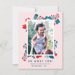 Niedliches Vintages skandinavisches Foto Feiertagskarte