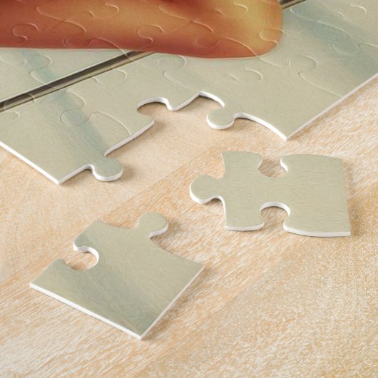 Niedliches Vintages Ski-Button Puzzle (Seite)