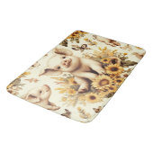 Niedliches Vintages Sonnenblumenmuster Badematte (Schrägansicht)