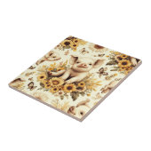 Niedliches Vintages Sonnenblumenmuster Fliese (Seite)