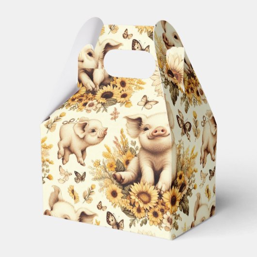 Niedliches Vintages Sonnenblumenmuster Geschenkschachtel (Rückseite)