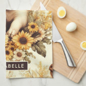 Niedliches Vintages Sonnenblumenmuster Geschirrtuch (Viertel Falte)