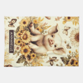 Niedliches Vintages Sonnenblumenmuster Geschirrtuch (Horizontal)